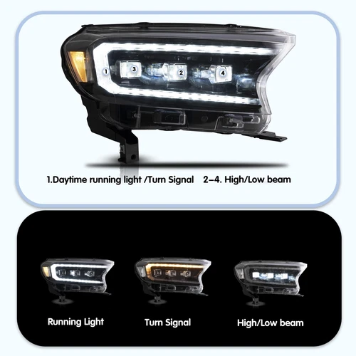 VLAND LED Projektor Scheinwerfer Für 2016-2021 Ford Ranger (T6) Raptor W/Startup - Picture 4 of 9