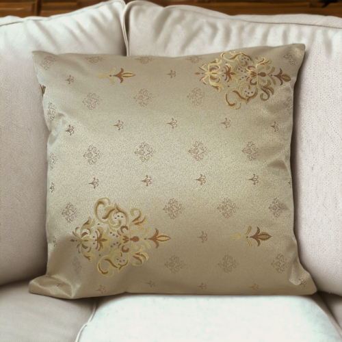 Cushion Covers Beige Cream Gold Damask Embroidered 18x18" In / 45x45cm - X-thick - Picture 67 of 91