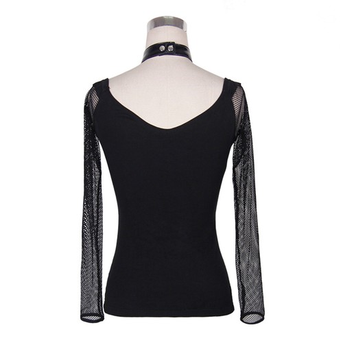 Devil Fashion Sexy steampunk Rock T-Shirt Tops Women Gothic Black Mesh Tee - Picture 11 of 12