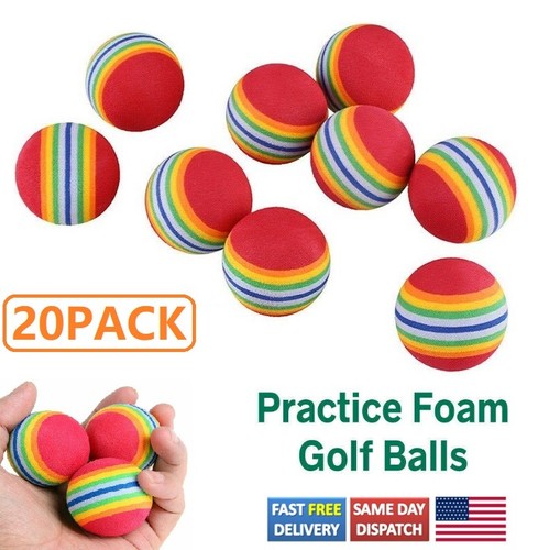 20Pcs Foam Sponge Golf Training Soft Balls Elastic Indoor Practice Rainbow USA - Picture 17 of 19