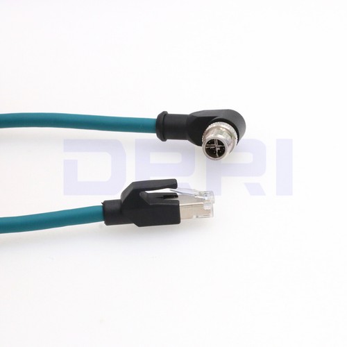 Cable angular recto M12 X-Code 8 pines a RJ45 Cat6 para aplicación de red industrial - Imagen 4 de 4