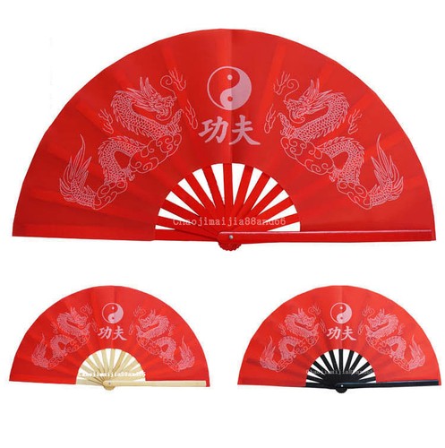 Chinese Tai Chi Martial art Wingchun Exercise Combat "Kung Fu" Fan Bamboo Red - Afbeelding 1 van 1