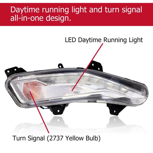 Luz antiniebla luz de giro lámpara con LED DRL lado del pasajero para Chevy Malibu 2019-2023 - Imagen 3 de 20
