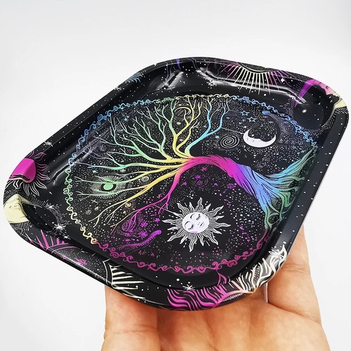 Bandeja enrollable de metal plato cenicero tabaco 180*140 mm bandeja para cigarrillos animada - Imagen 16 de 30