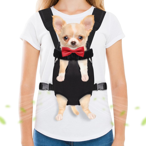 Pet Carrier Backpack, Hands-Free Adjustable Dog Front Carrier Legs Out & Easy-Fi