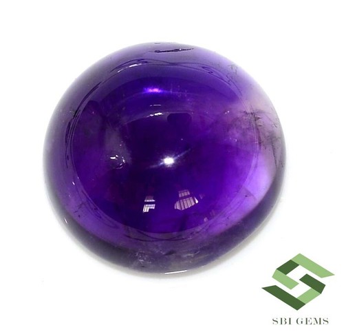 Certified Natural Amethyst Round Cabochon 16 mm 13.95 CTS Loose Gemstone - Picture 5 of 5
