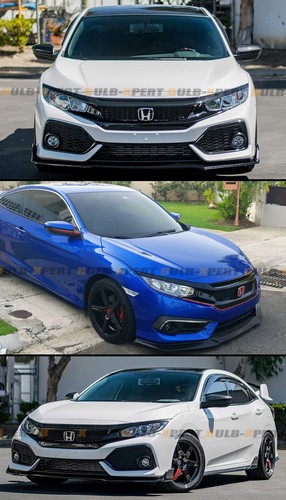 FOR 2016-21 HONDA CIVIC 10TH GEN JDM HONEYCOMB GLOSSY BLK MESH FRONT HOOD GRILLE - Picture 5 of 5