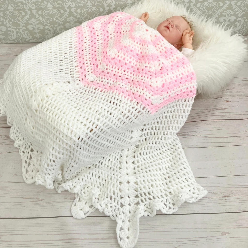 Crochet Pattern for Beautiful Babies  Christening Shawl - CP97 - Image 4 of 4