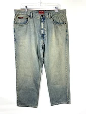 Chaps Men's Denim Jeans Size 36W x 28L Blue Straight Fit Relaxed Rugged