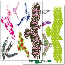 Wandkings Wandsticker "Vogelschutzaufkleber Bunt"  2x A4 Set Aufkleber Deko Wand