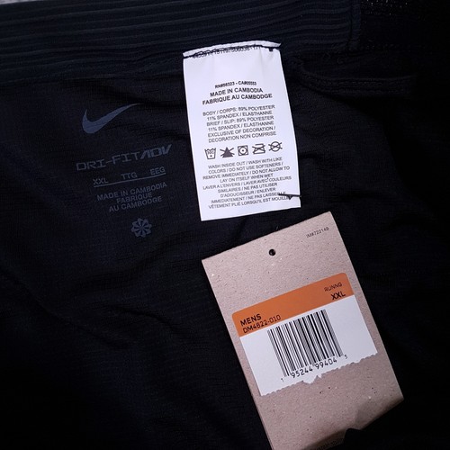 NIKE Aeroswift ADV 1/2 Tights Running Shorts Mens Size 2XL Black White - Picture 5 of 8