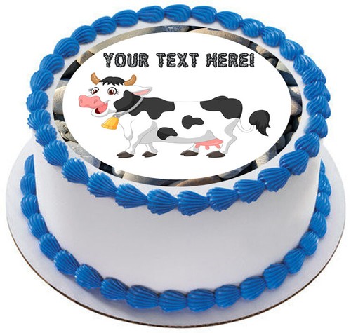 Happy Cow - Edible Cake Topper or Cupcake Topper - Picture 5 of 15