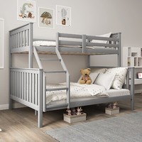 Triple Bunk Beds for Kids Solid Pine Wood Single Double Bed Frame With Mattress