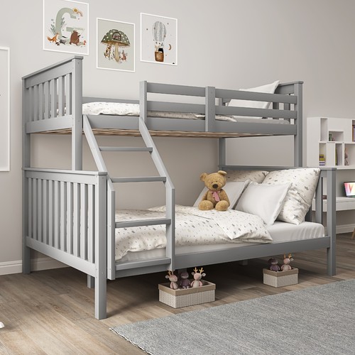 Kids Bunk Beds Double Pine Wooden Triple Bunk Beds With Mattresses 3FT Bed Frame - Picture 13 of 29