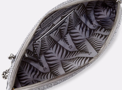 NWT ERIC JAVITS CROISSANT METALLIC RAFFIA CLUTCH BAG - Picture 5 of 12