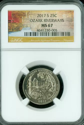 2017 S OZARK RIVERWAYS QUARTER NGC MS67 2ND FINEST FINEST *