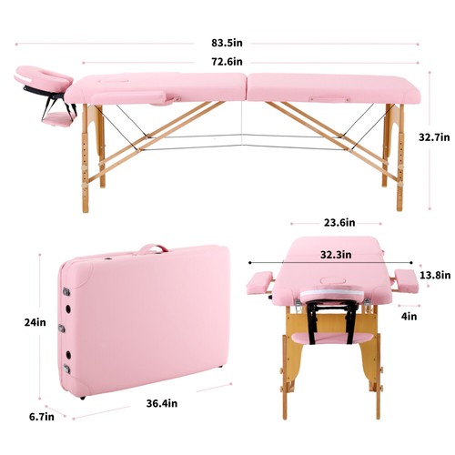 Portable Folding Spa Table Massage Bed Salon Tattoo Treatment Couch Lightweight - Picture 42 of 78