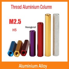 M2.5 Hexagonal Aluminium Column Through Hole H5 Threaded Sleeve PC Standoff Nut