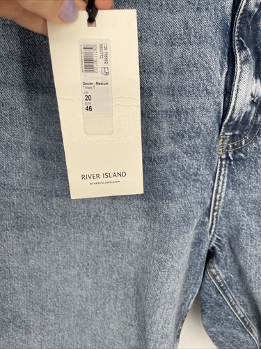 River Island Women's Size 20 Blue Denim Raw Hem Shorts, NWT - Picture 5 of 8