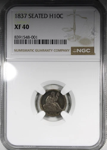 1837 Seated Half Dime Small Date NGC XF40 Crusty Coin