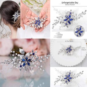 Wedding-Hair-Comb-Silver-Pearl-Flower-Bridal-Clip-Rhinestone-Hair-Accessories