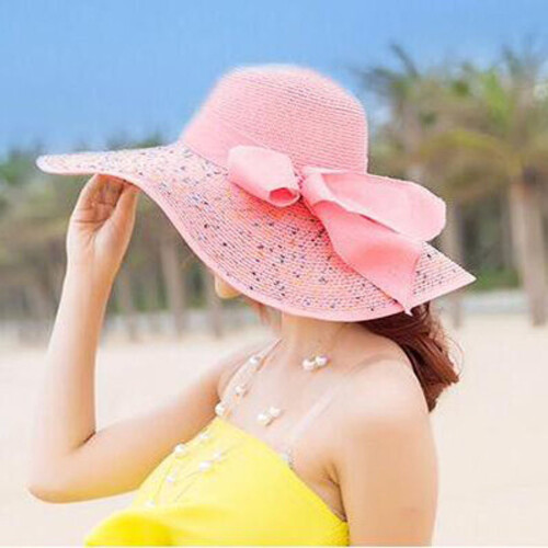 Fashion Summer Hat Travel Cap Folding Wide Brim Floppy Caps Beach Sun Hats Women - Picture 11 of 17