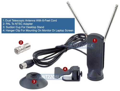 Innenbereich HDTV DVB-T ATSC ISDB-T VHF UHF Kaninchenohr Digital TV Antenne - Bild 4 von 4