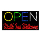 New "Open Walk Ins Welcome" 32x17 Solid & Animated Led Sign W/Options 20686