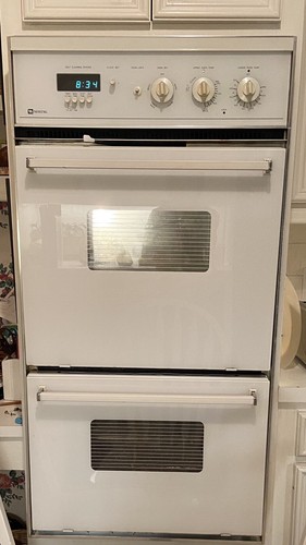white double oven wall