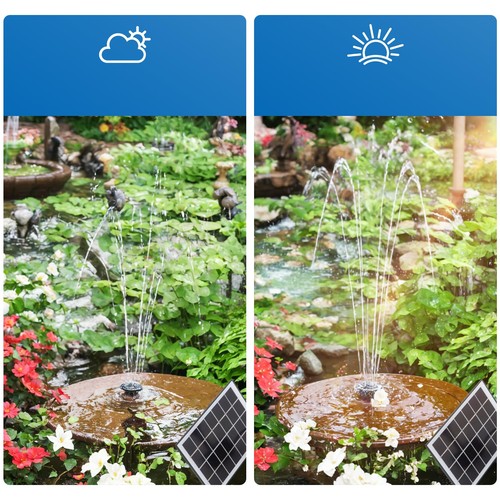 solar fountain pump 3.5W outdoor DIY solar water pump with 8 nozzles for bird - Picture 14 of 24