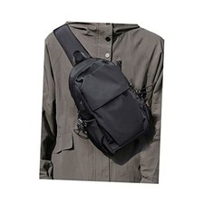 Small Sling Crossbody Backpack Shoulder Bag for Men Women, Lightweight Black