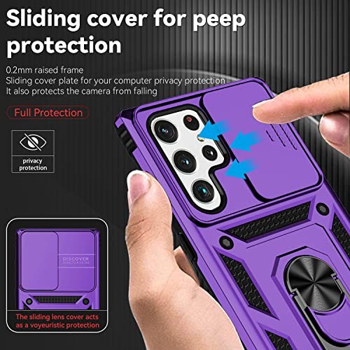 for Samsung Galaxy S22 Ultra Purple with camera cover Military-Grade 2nd gen - Imagen 5 de 7