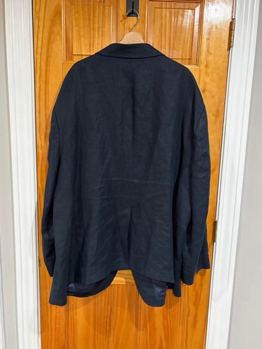 Polo Ralph Lauren 100% Linen Blazer Navy Sport Coat Made in Macau Men’s 5XB Big - Picture 2 of 12