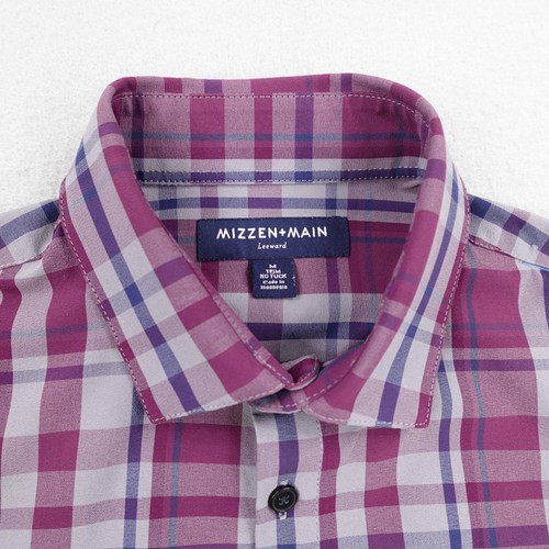 Mizzen Main Hemd Herren Medium lila kariert Leeward Trim kein Biesen Performance Flex - Bild 2 von 9