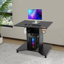 Rolling Desk, Mobile Desk for Small Space, Mobile Computer Desk