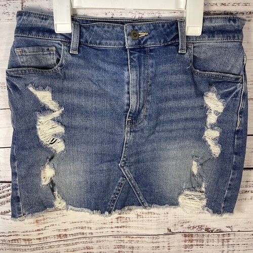 Hollister distressed, high-rise, vintage stretch, mini skirts size 9/29 - Picture 2 of 15