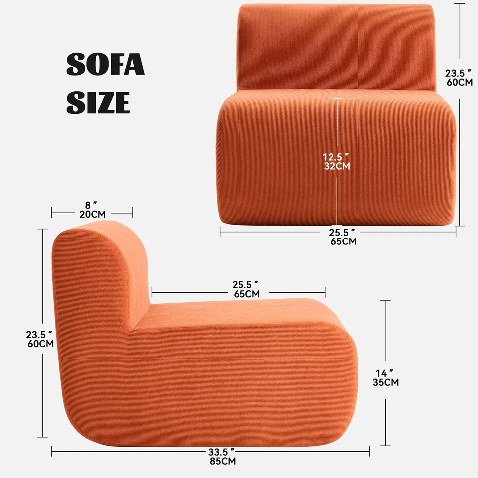 Sofá preguiçoso comprimido sofá desossado confortável sofá solteiro cadeiras com assento profundo - Imagem 3 de 4