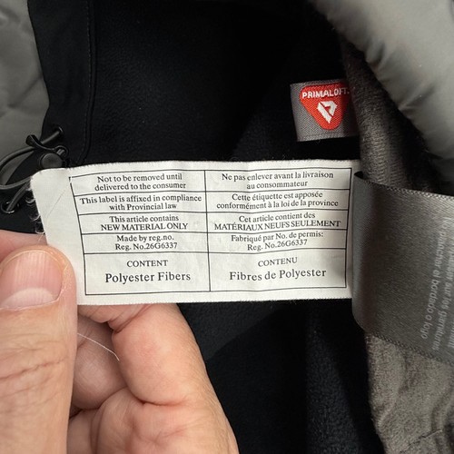 Retro Merrell XL Puffer Jacket Quilted Gray Full Zip Select Warm Dry Primaloft - Picture 7 of 12
