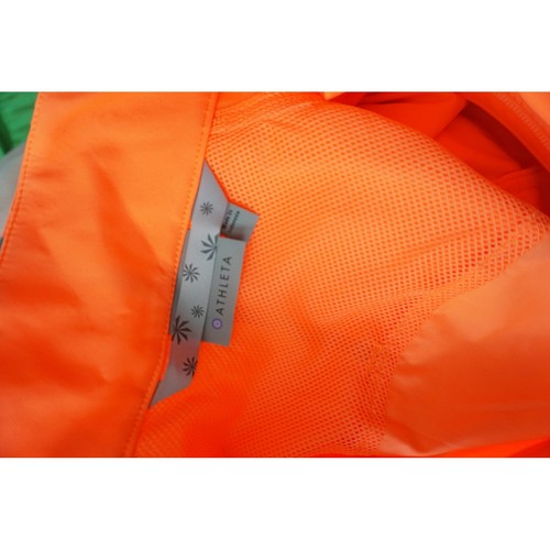 Athleta Front Runner Reflective Neon Orange Jacket Gorpcore hiking size M - Picture 7 of 10