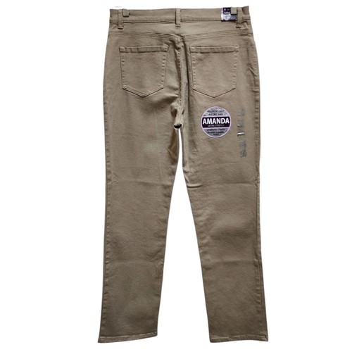 Gloria Vanderbilt Amanda Damenjeans Gr. 12P Beige Stretch Denim Tapered Slimming - Bild 2 von 15