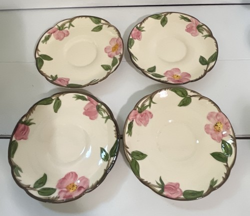 Set of 4 Vintage Franciscan Desert Rose Saucer USA Stamp - Picture 1 of 10