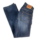 Levis 550 Boys Size 12 Slim Dark Wash Denim Blue Jeans Relaxed Fit Zip 25x27.5