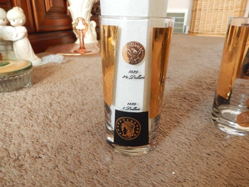 MCM Cera Gläser schwarz und 22K Goldmünzen 6er Set HIGHBALL 12 Oz. 5 1/2" hoch - Bild 15 von 22