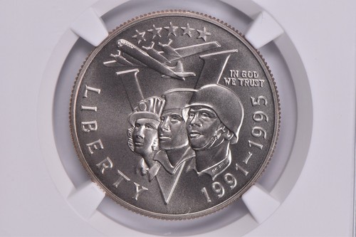 Mint State 9.9 1991-95-P World War II Commemorative Half Dollar NGC X NGCX *6776 - Picture 3 of 5