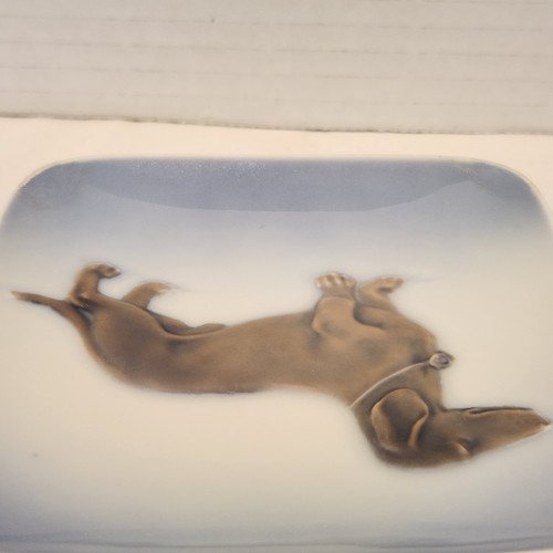 Vintage Royal Copenhagen Porcelain Dachshund Trinket Dish Tray wiener dog #3665 - Picture 8 of 10