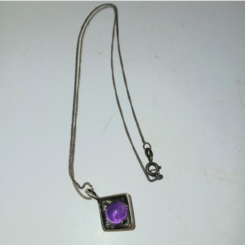 AICC 96 925 Sterling Amethyst Kugel Anhänger Halskette - Bild 2 von 5