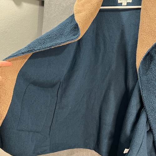 Koolaburra UGG Sherpa Fleece Shawl Collar Cardigan Blue Navy Color Size L - Picture 10 of 13