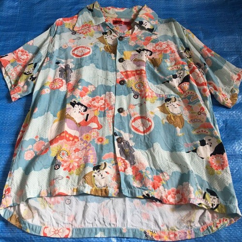 Evisu Yamane Aloha Shirt Men JPN Denim Brand Exclusive Limited Edition Rare Mode - Picture 3 of 13
