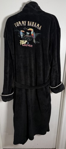 Neu mit Etikett Tommy Bahama langer schwarzer Plüsch flauschig warmer Morgenmantel Größe L/XL