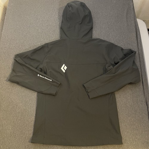 Black Diamond Hooded Jacket Men Medium Black BDV Soft Shell Pullover 1/4 Zip - Picture 9 of 10